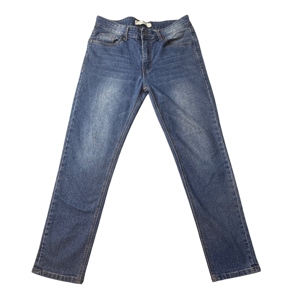 Stitches & Rivets Jeans Mens 34x30 (33x28) Blue Straight Leg Denim Medium Wash